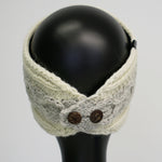 Infrared Knit Lined Wool Headbands with Two Coconut Buttons 
