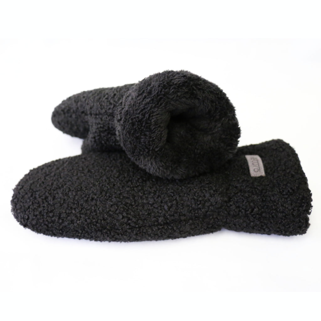 Ladies Boucle Mittens Black