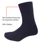 Infrared Diabetic Socks Thin Black Non-Binding 90% Celliant