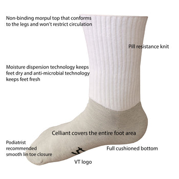 Infrared Dry Energy Socks MedCrew White - Gloves for Therapy by Veturo