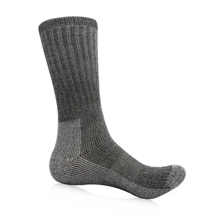 More Mile Men's Merino Wool Walking Socks - Thick Winter Hiking Boot Socks, Grey, Mid Calf