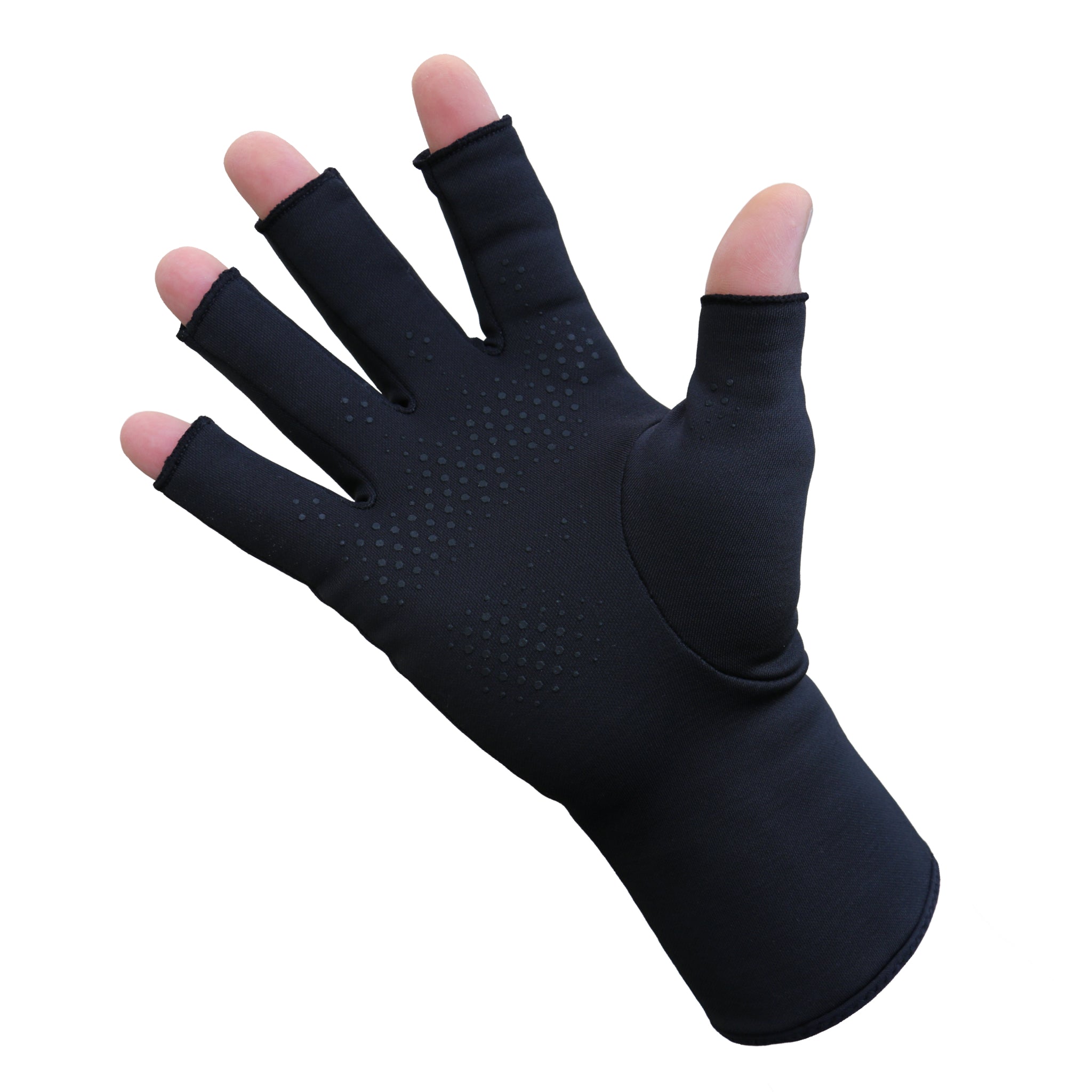 ONEREED 2 Pairs Black Half Finger Gloves – Touchscreen Thermal Gloves For Running & Driving