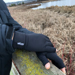 Infrared Fleece Open Finger Gloves Temperature Regulation for Men Women Hands