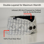 Double Layer Cable Headband Made of Wool and Infrared Knit