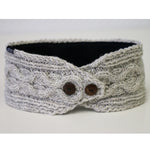 Infrared Knit Lined Wool Headband with Buttons