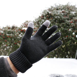 Gloves for Men Women - Winter Gloves Gloves for Men Cold Weather, Mens Gloves Black Gloves Men Heated Touch Screen with Thermal Soft Knit, Mens