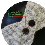 Cable Headband with two Coconut Buttons