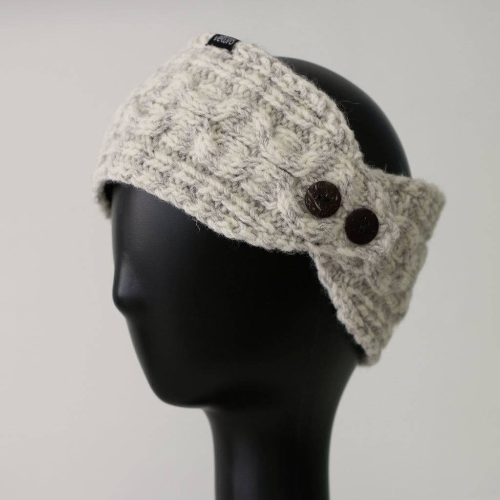 Double Layer Cable Headband Wide with Two Buttons