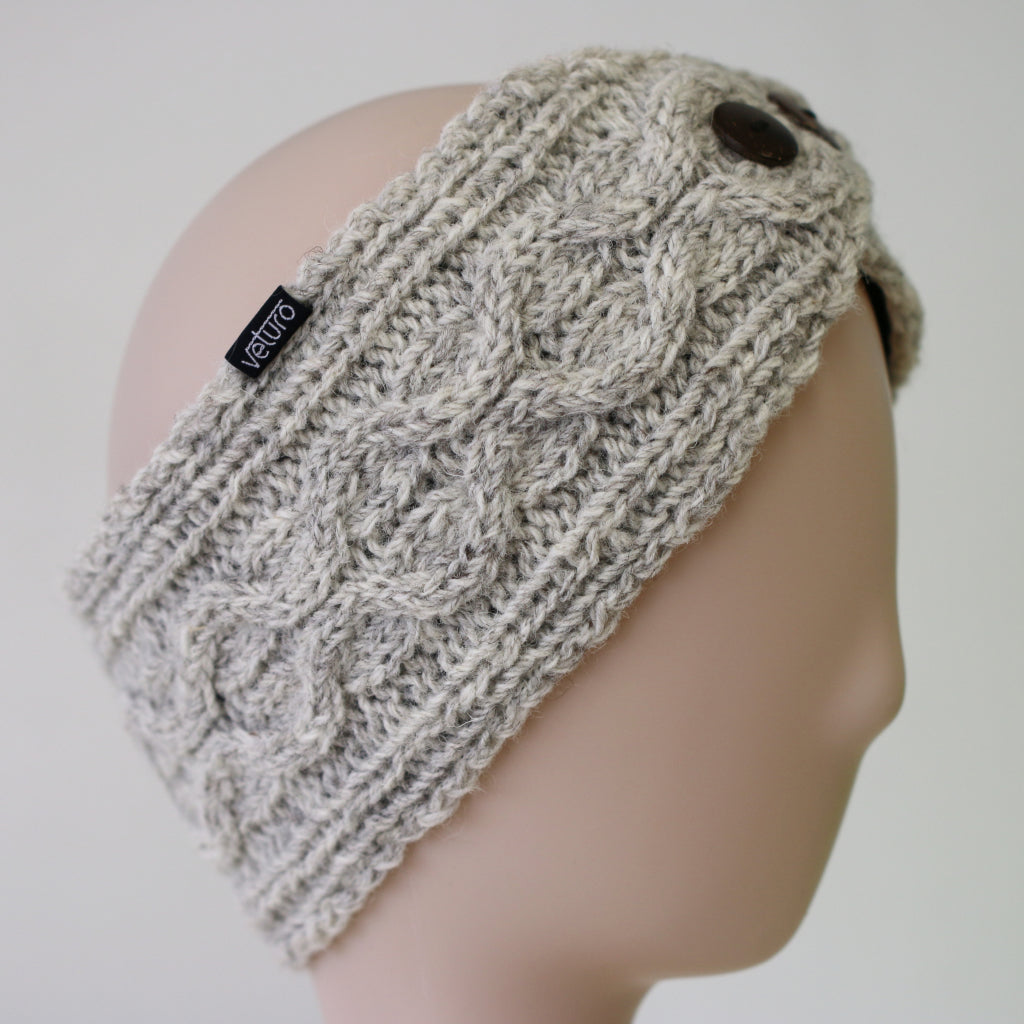 Infrared Lined Wool Headband Grey for Women